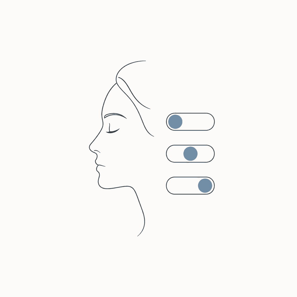 Illustration of preference switches beside a profile