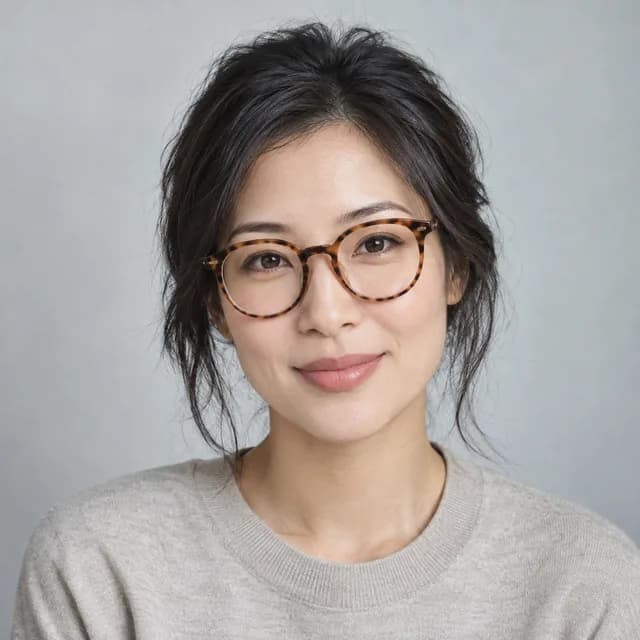 Fictional adult illustration introducing glasses & sunglasses