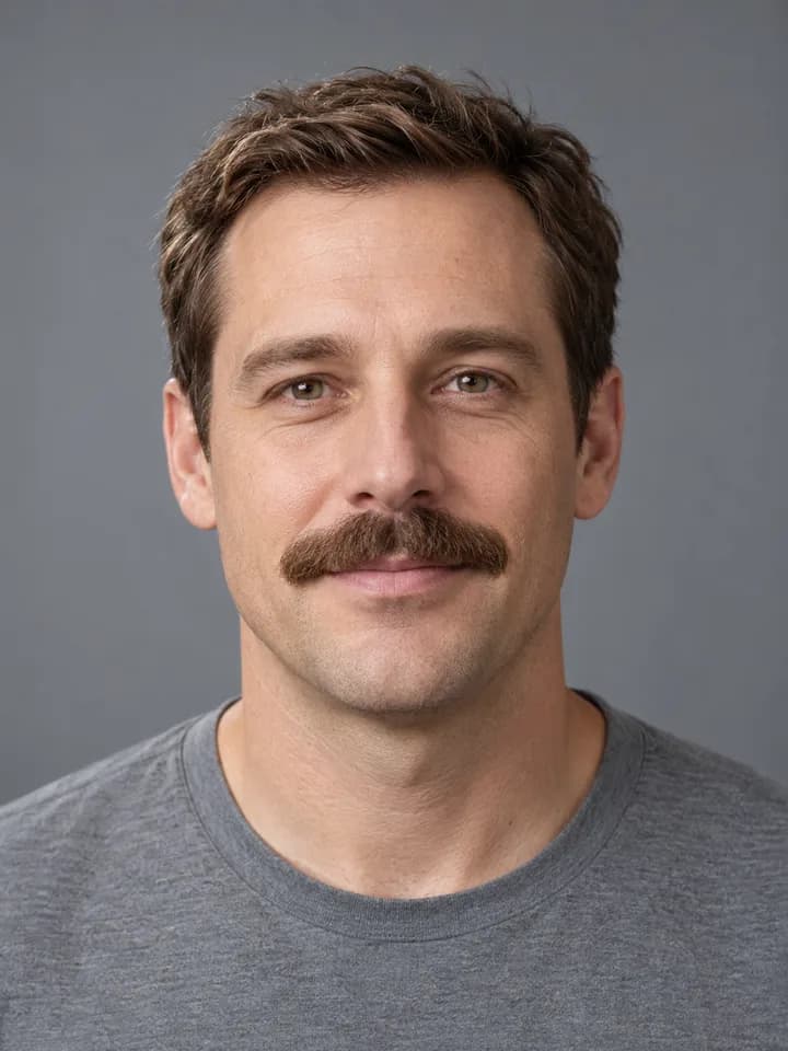 Classic moustache — illustrative style reference
