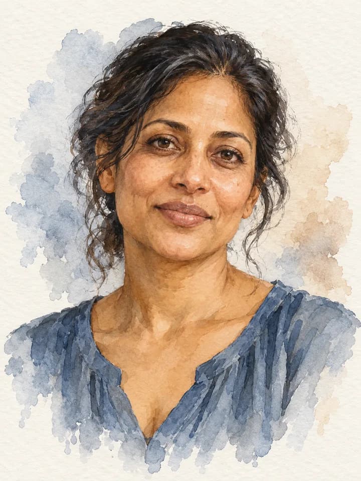 Watercolor portrait — illustrative style reference