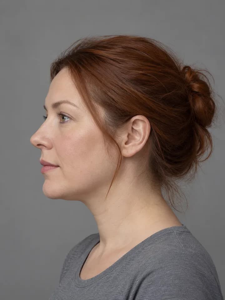 Rounded chin outline — illustrative style reference