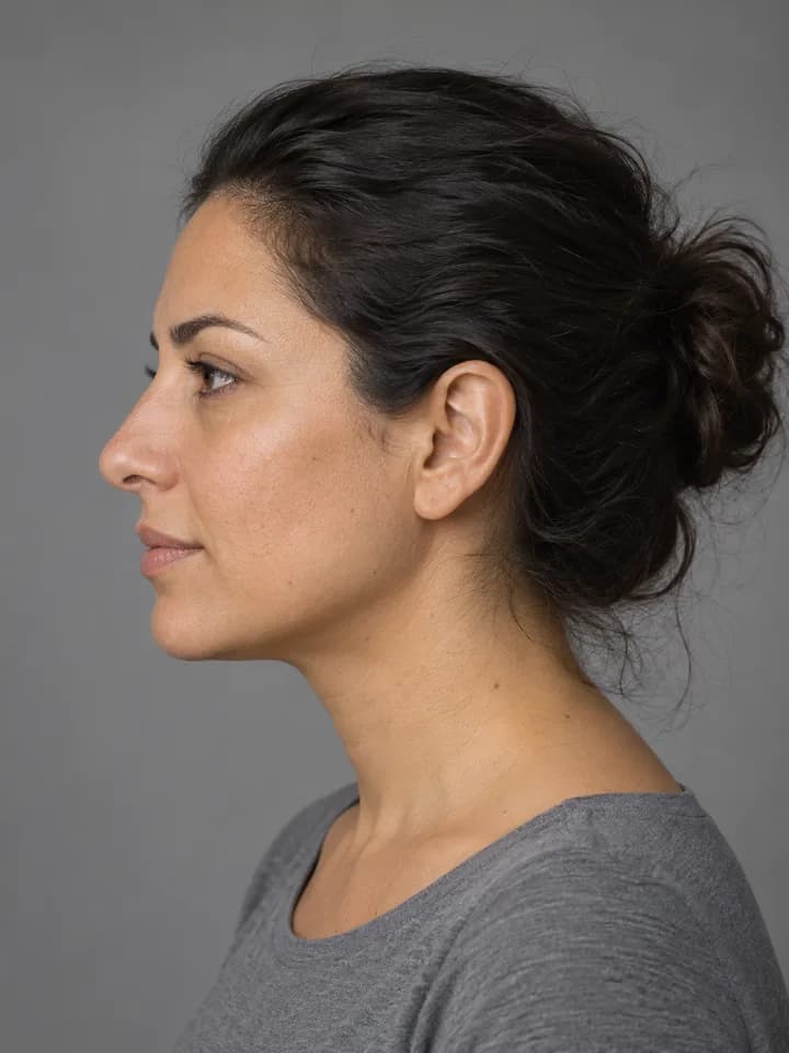 Rounded nose contour — illustrative style reference