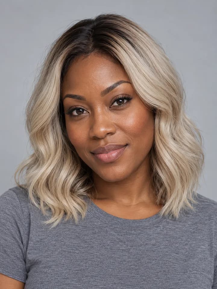 Color · ash blonde — illustrative style reference