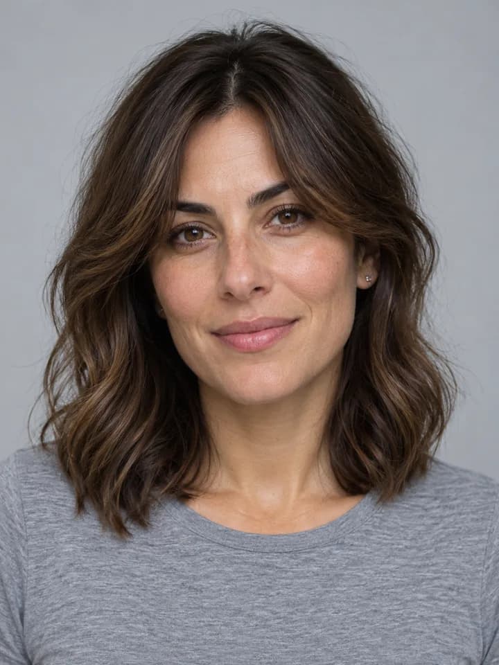Hair · curtain bangs — illustrative style reference